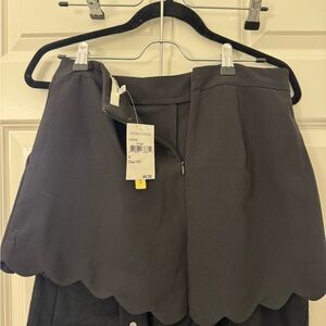 June & Hudson Black Scalloped Hem Shorts NWT